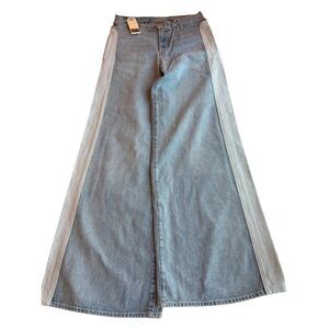 NWT USA Made Daily Blue Easy HW Flare Denim Jeans 100% Cotton Side Inset 27